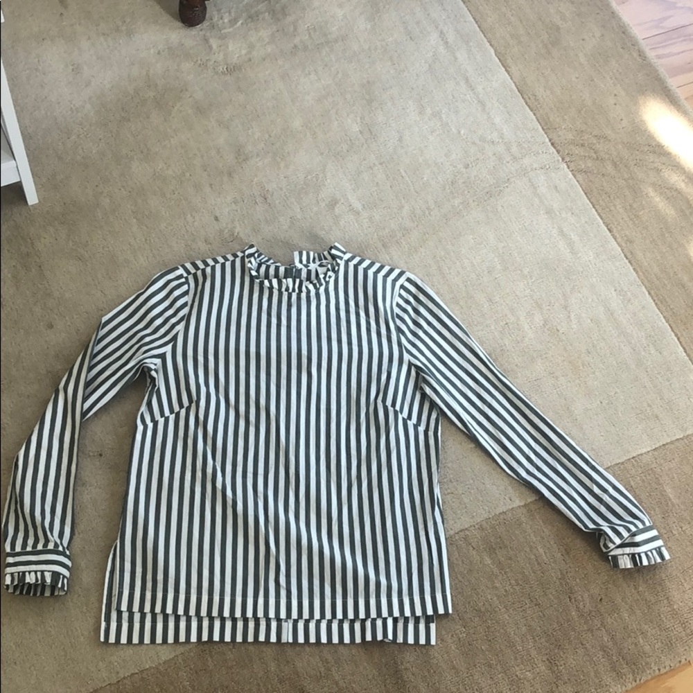 Ruffle striped blouse